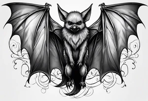 bat hugging another bat tattoo idea