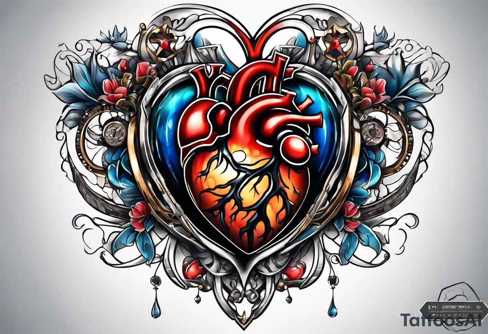 AI Tech heart and mind tattoo idea