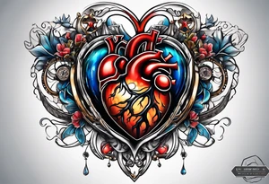 AI Tech heart and mind tattoo idea