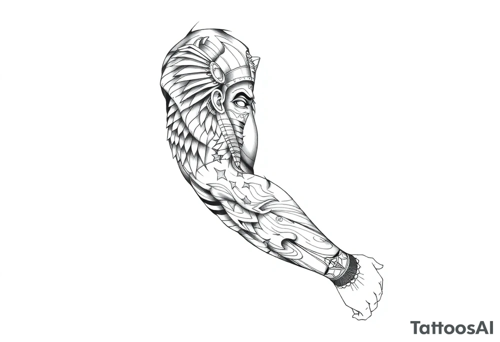 Egyptian theme . Add more elements tattoo idea