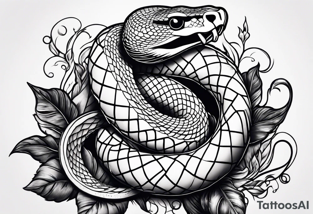 A snake with forbidden apple tattoo idea