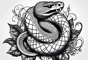 A snake with forbidden apple tattoo idea