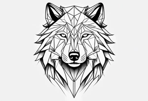 Male young Wolf face tattoo idea