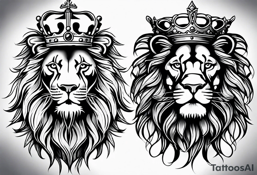 King and queen lion tattoo idea