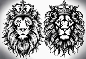 King and queen lion tattoo idea