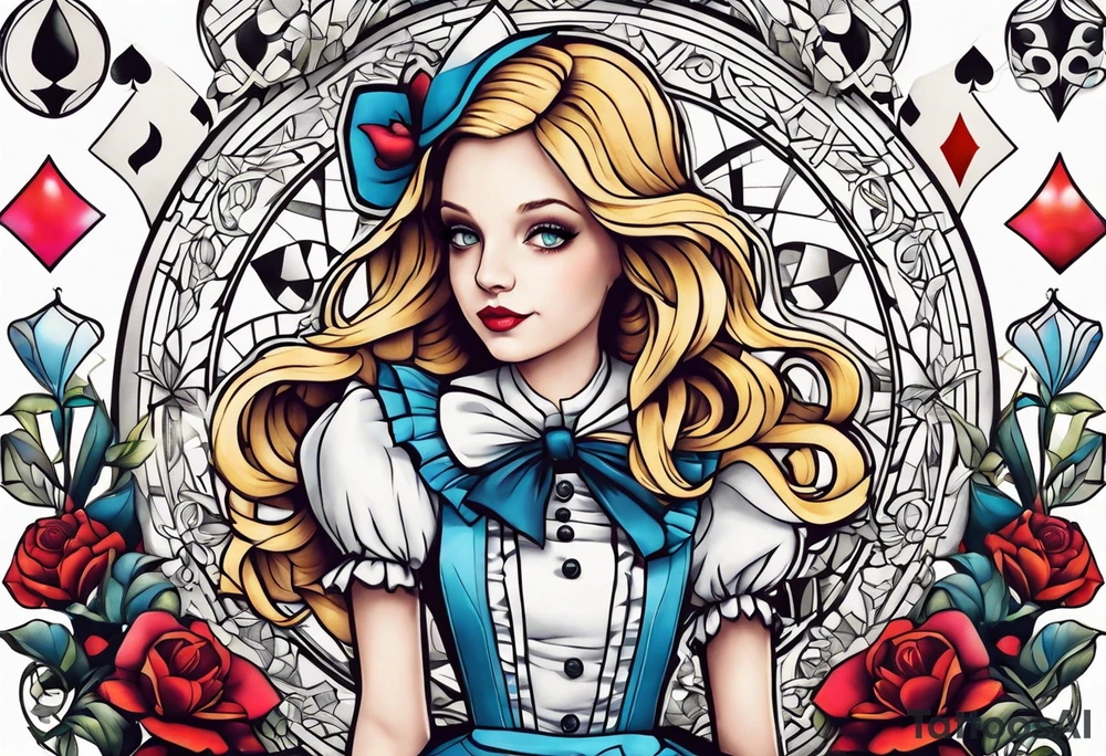 Alice in wonderland tattoo idea