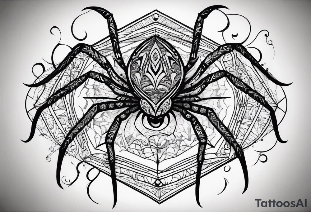 a psychedelic spider tattoo idea