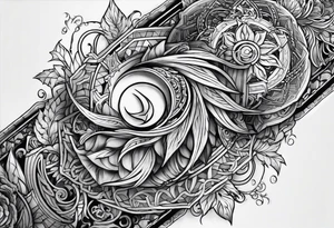 norse inspired arm sleeve tattoo idea