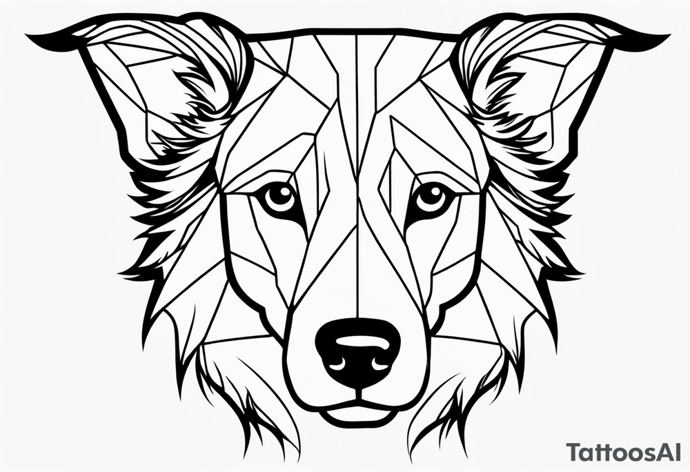 Border collie ears outline tattoo idea