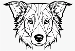 Border collie ears outline tattoo idea