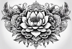 ornate floral sternum tattoo tattoo idea