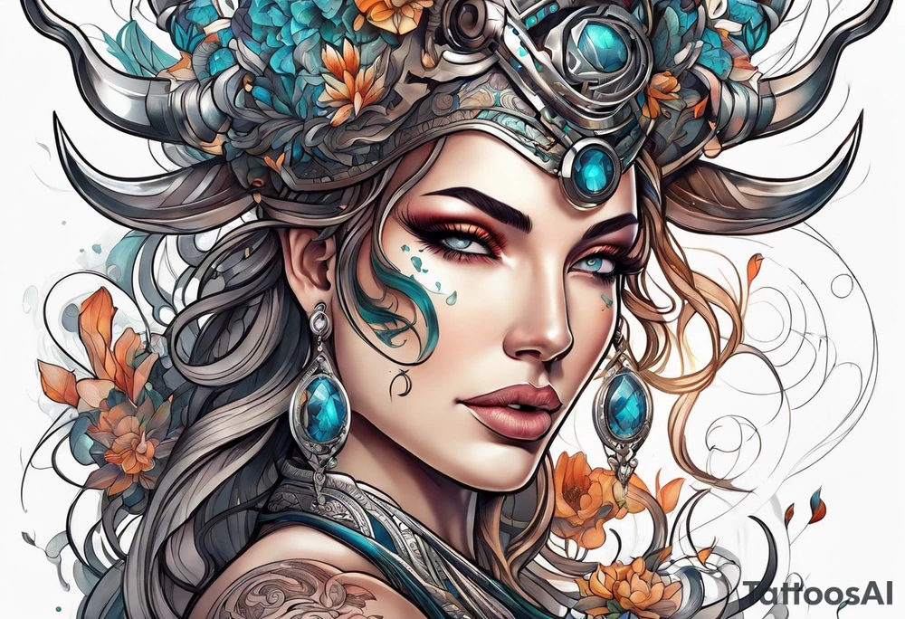 taurus goddess tattoo idea