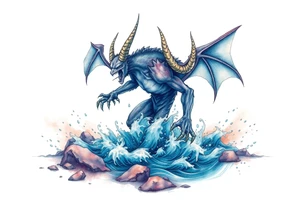 water-demon rise up out of the river. tattoo idea
