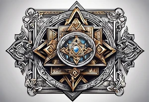 free masonry symbol , rectangle tattoo idea
