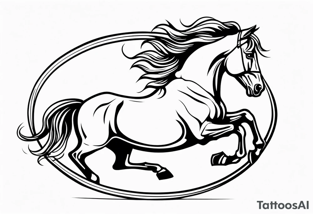 mustang jumping through hoop tattoo idea