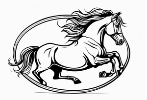 mustang jumping through hoop tattoo idea