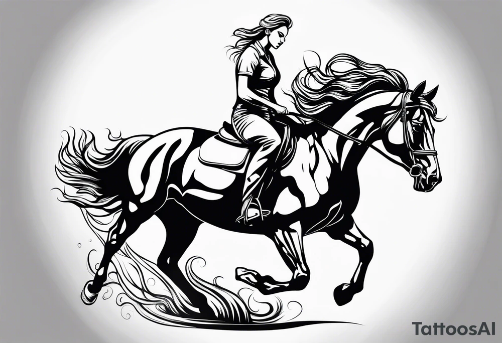 Linework horse tattoo idea