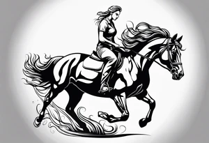 Linework horse tattoo idea