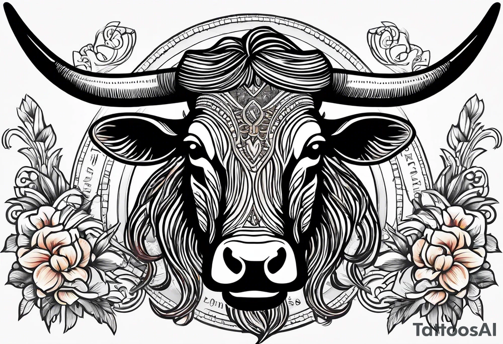 cybersigilism mean Longhorn with state of texas behind it 
With “512” on top of head tattoo idea