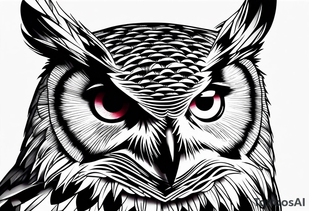 Owl close up tattoo idea
