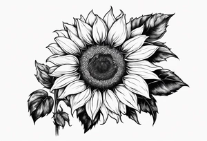 sketch sunflower tattoo idea