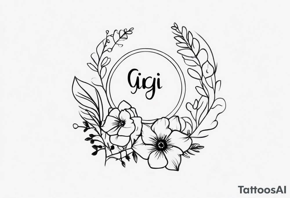 Small memorial with the name Gigi tattoo idea