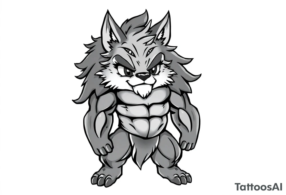 furry cartoon fursona ANTHROPOMORPHIC HUMAN masculine buff human cute tattoo idea