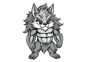 furry cartoon fursona ANTHROPOMORPHIC HUMAN masculine buff human cute tattoo idea