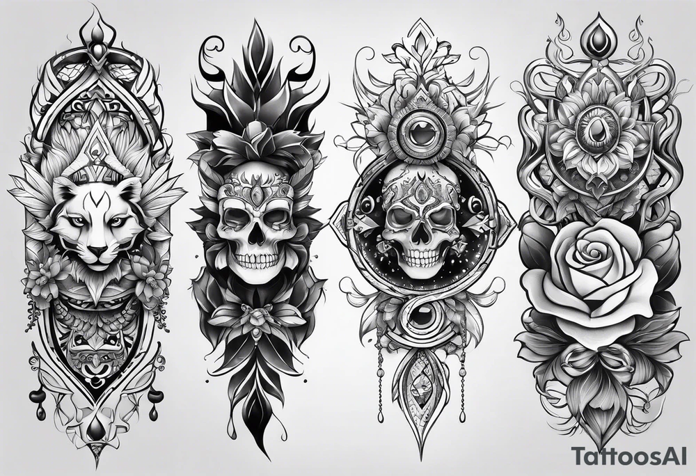 Full leg tattoo 2D tattoo idea