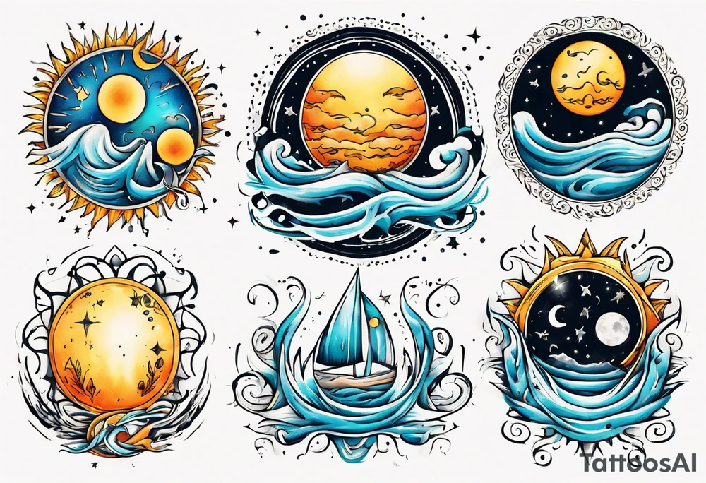 wasser sonne und mond tattoo idea