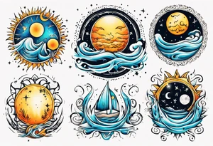 wasser sonne und mond tattoo idea