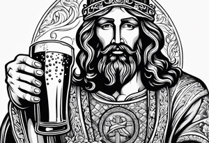 jesus drinking beer tattoo idea