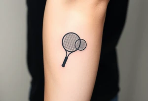 Racket sports tattoo which should have table tennis and badminton tattoo idea