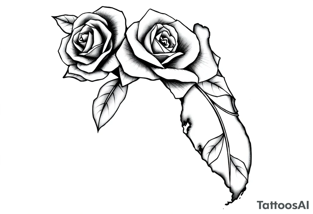 ROSE WITH FLORIDA AS IN THE STEM tattoo idea
