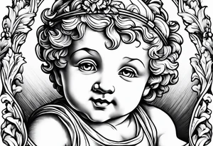 one putti smiling tattoo idea