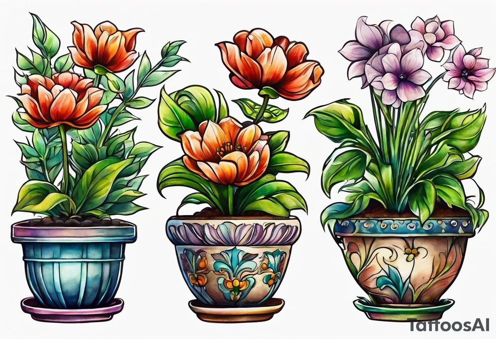I would like a small tattoo of a flowerpot that is empty with no plants in it. tattoo idea