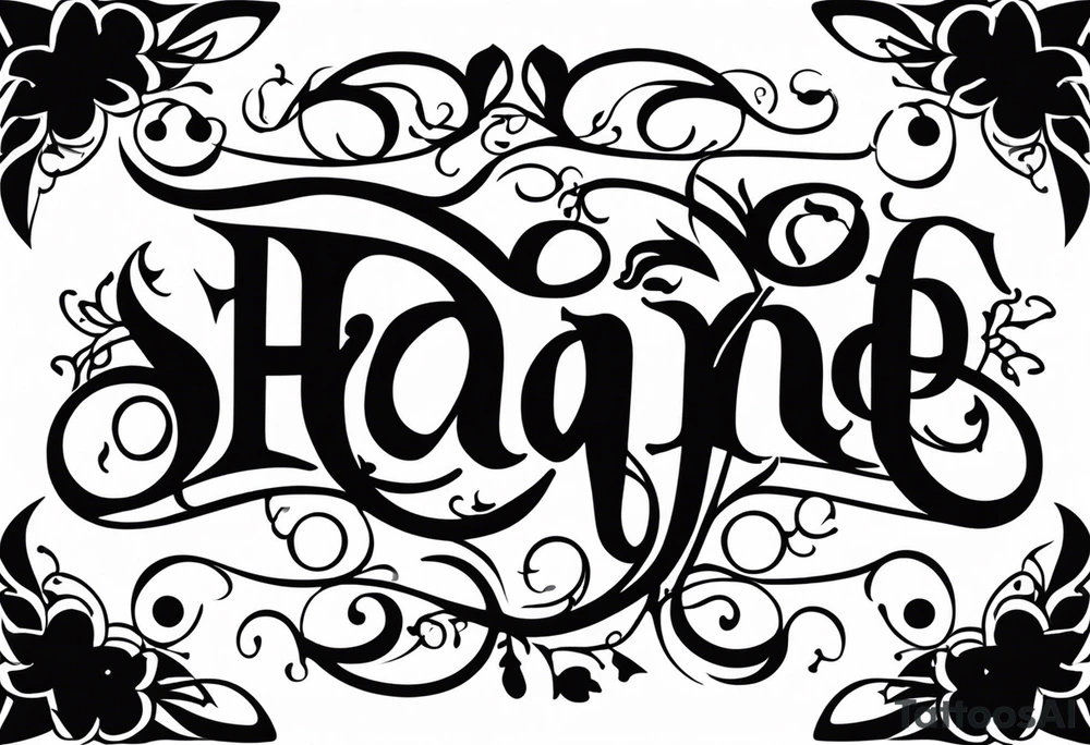 Shanes and brandy written as a Ambigram tattoo idea