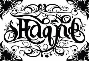 Shanes and brandy written as a Ambigram tattoo idea