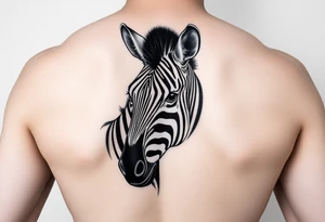 Kombinace býka štíra a panny v geometrickém stylu, zebra pod levým prsem, jednoduché, mužské tattoo idea