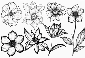 VariasFlores pequenas de cerejeira tattoo idea