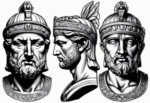 Roman Statue kopf tattoo idea