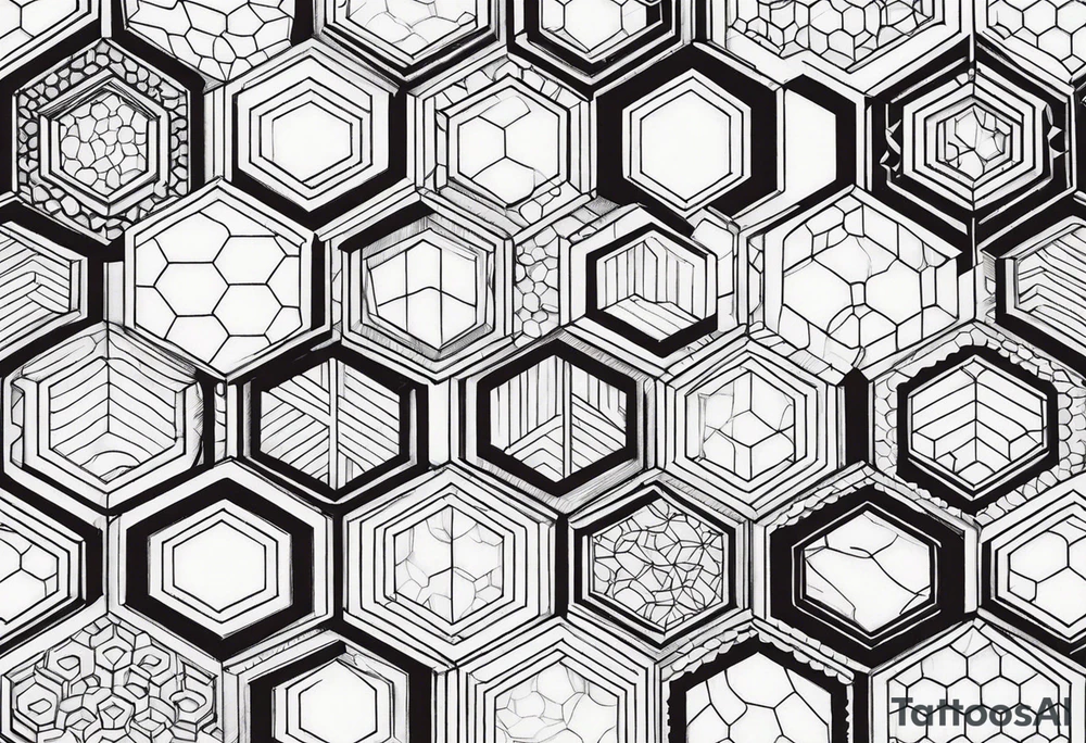 Hexagons in honeycomb pattern tattoo idea