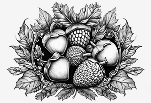 Acorn being carried by angel tattoo idea