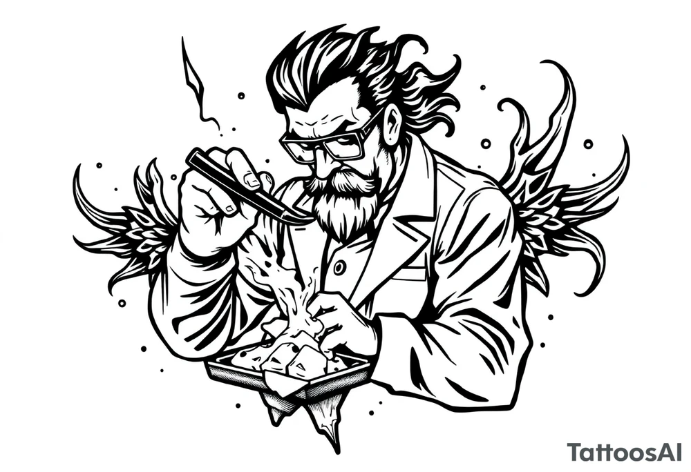 mad scientist cooking up meth tattoo idea