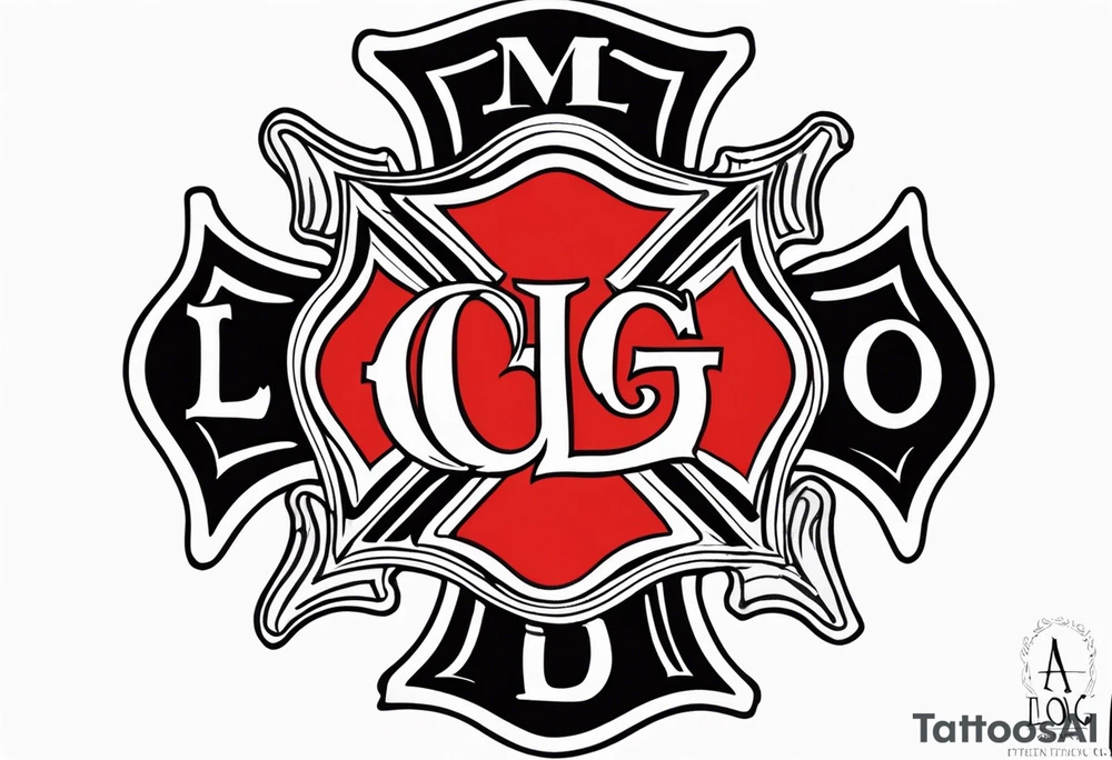A firefighter Maltese cross with my children's initials in the top and bottom.  L.D.O on top and I.G.O ON THE BOTTOM tattoo idea