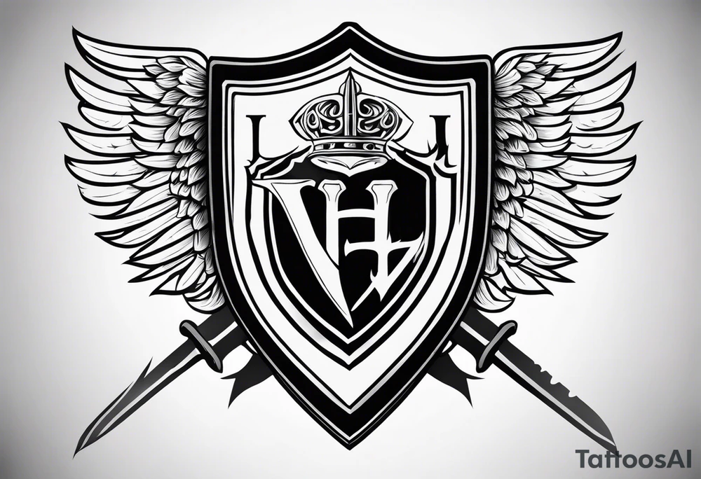Valhalla shield sword tattoo idea