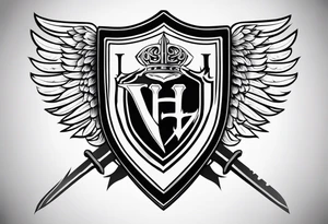 Valhalla shield sword tattoo idea