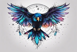 Constellation, bird wing , animal, snow , cross tattoo idea