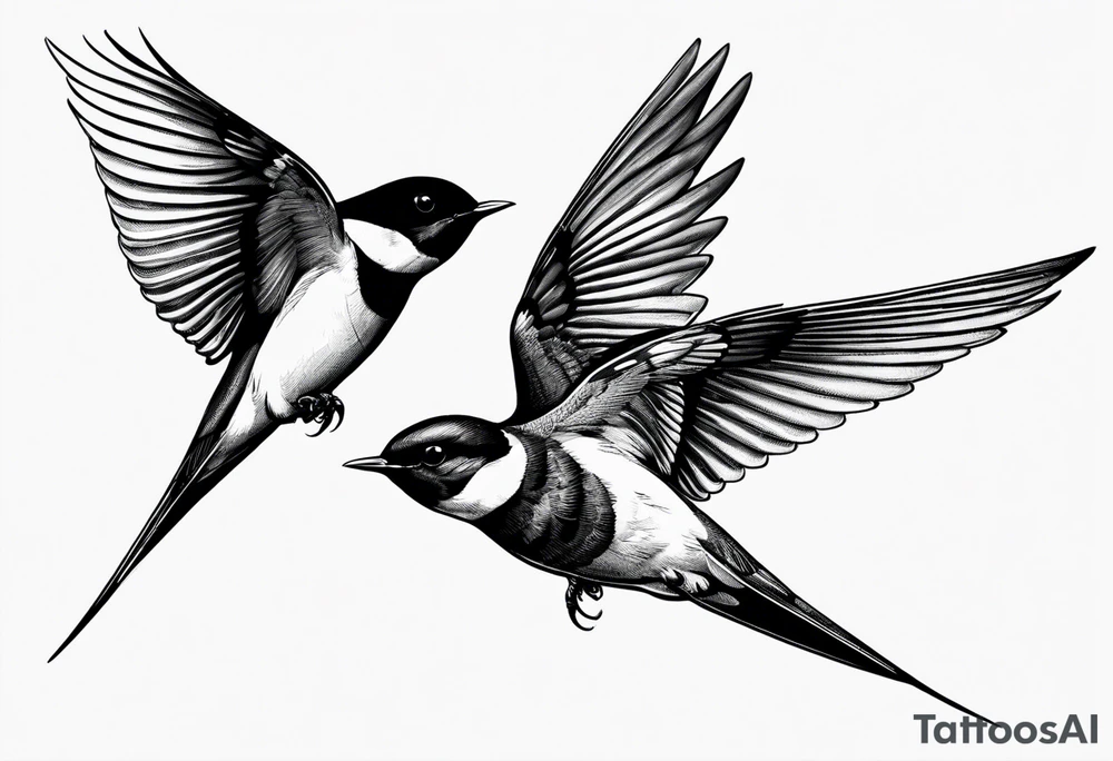 Pair of swallows, simple tattoo idea