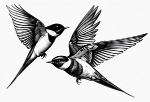 Pair of swallows, simple tattoo idea
